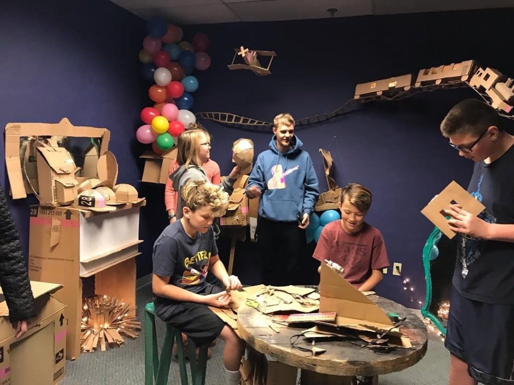 Upcycled art train and people